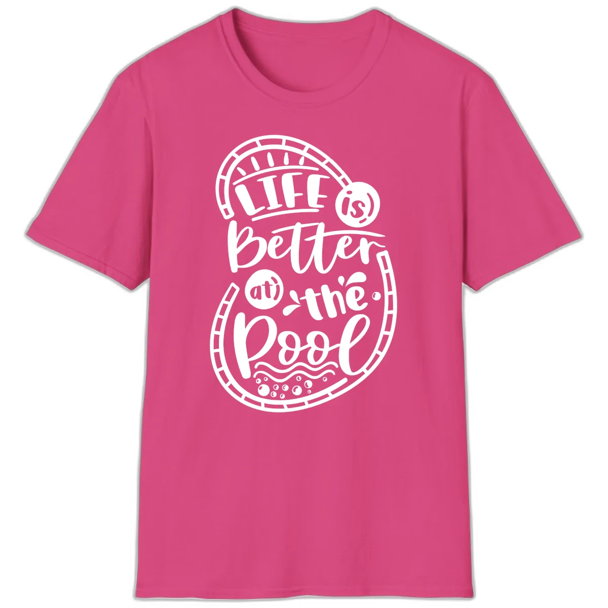 Life Is Better At The Pool T-Shirt in Heliconia