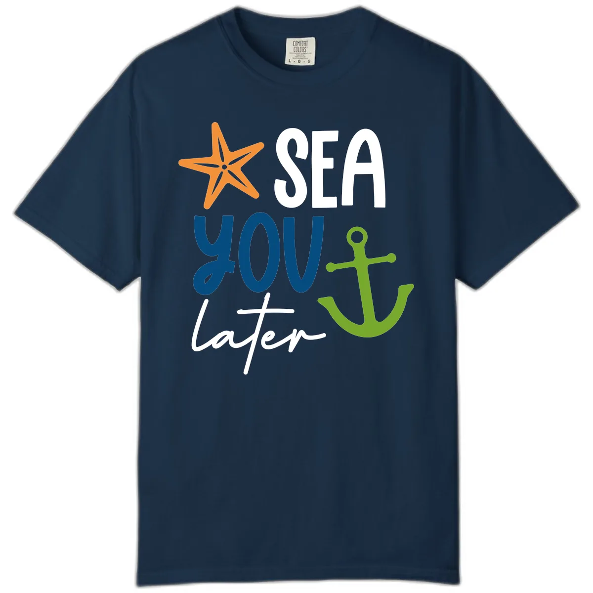 Sea You Later Cruise Anchor Comfort Color in True Navy
