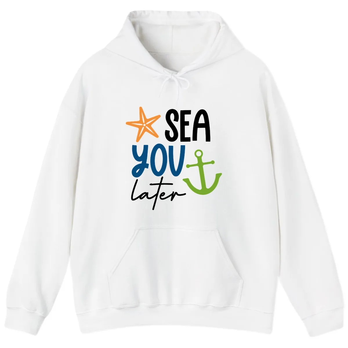 Sea You Later Cruise Anchor Hoodie in White
