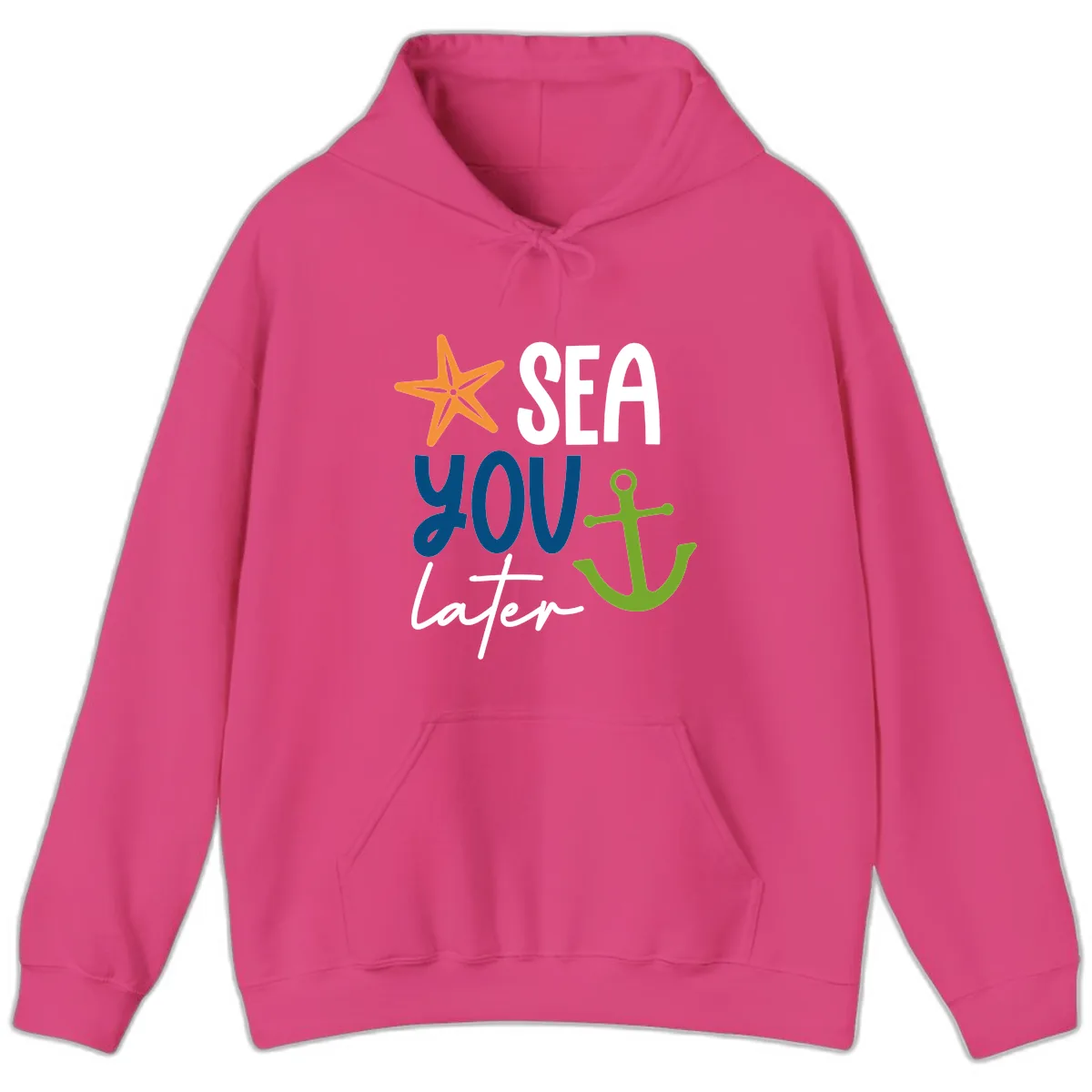 Sea You Later Cruise Anchor Hoodie in Heliconia