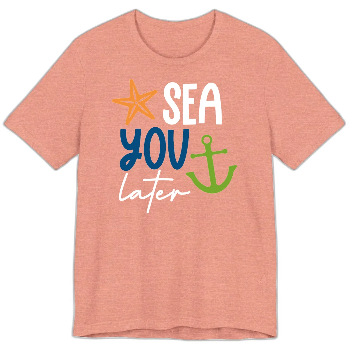 Sea You Later Cruise Anchor Premium T-Shirt in Heather Sunset