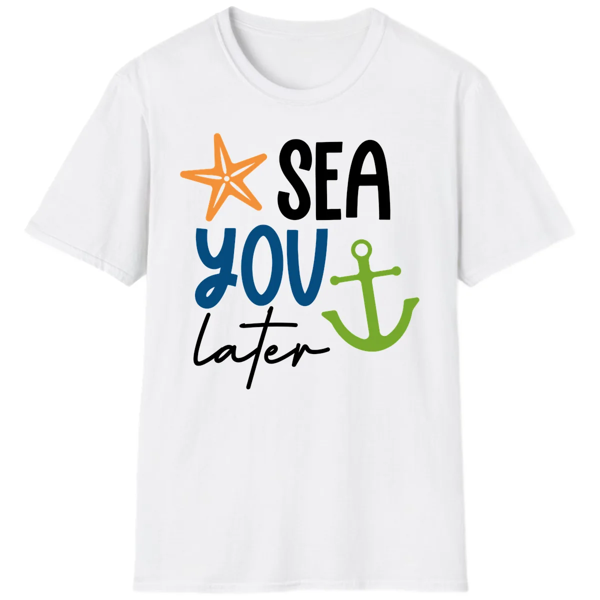 Sea You Later Cruise Anchor T-Shirt in White