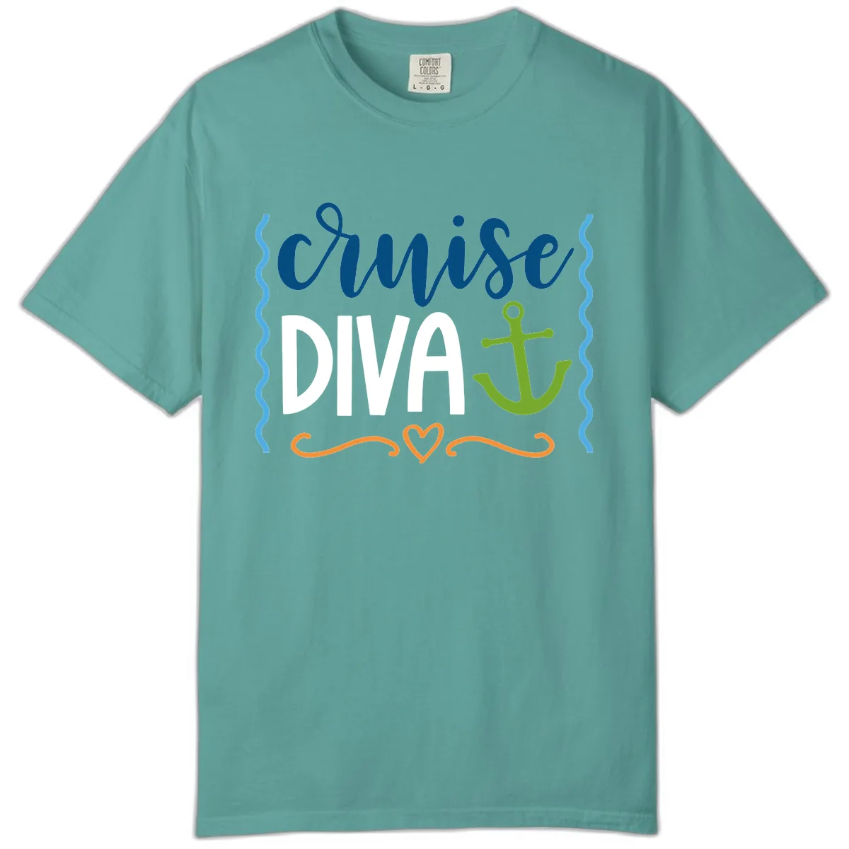 Cruise Diva Anchor Comfort Color in Seafoam