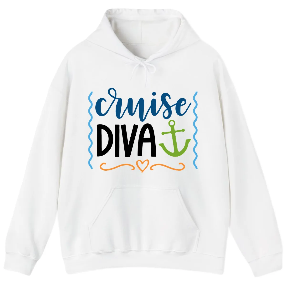 Cruise Diva Anchor Hoodie in White