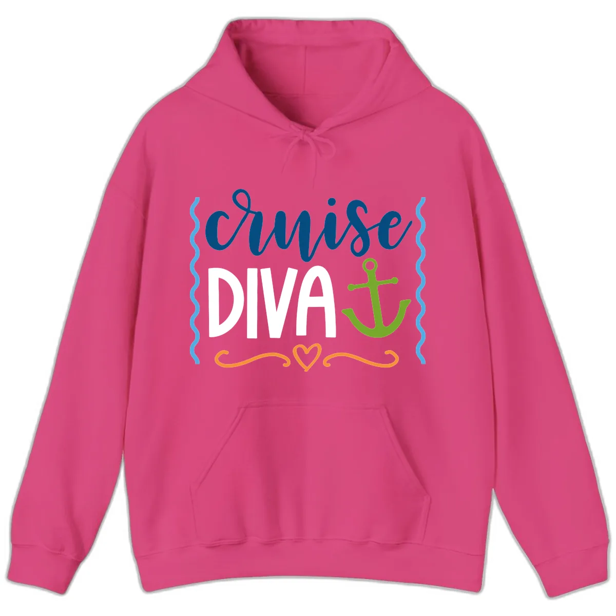 Cruise Diva Anchor Hoodie in Heliconia