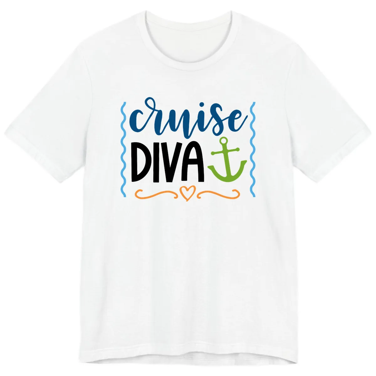 Cruise Diva Anchor Premium T-Shirt in White