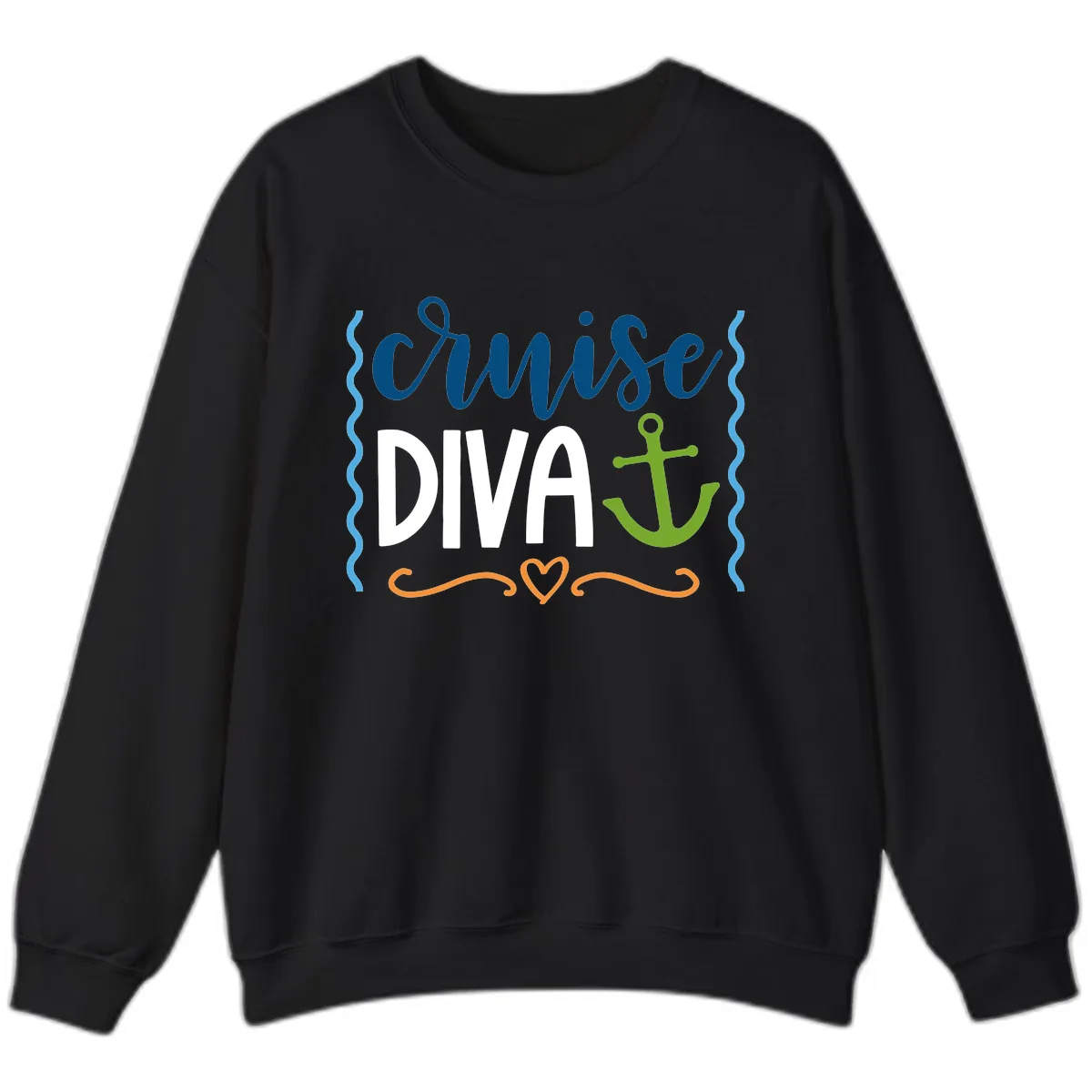 Cruise Diva Anchor Sweatshirt in Black
