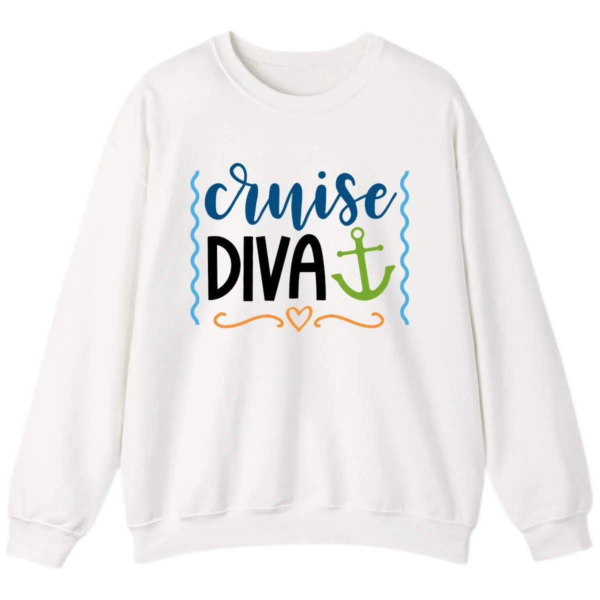 Cruise Diva Anchor Sweatshirt in White