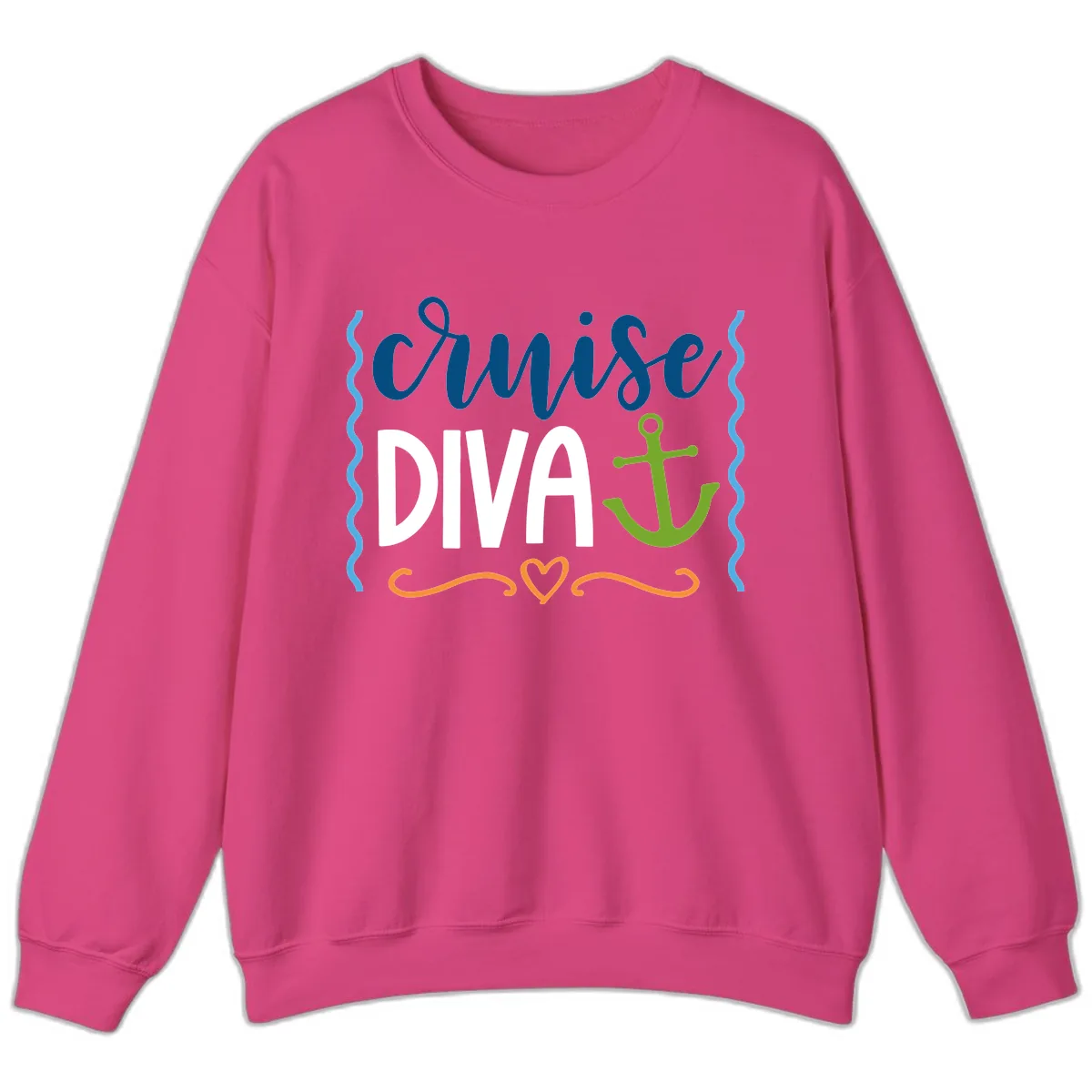 Cruise Diva Anchor Sweatshirt in Heliconia