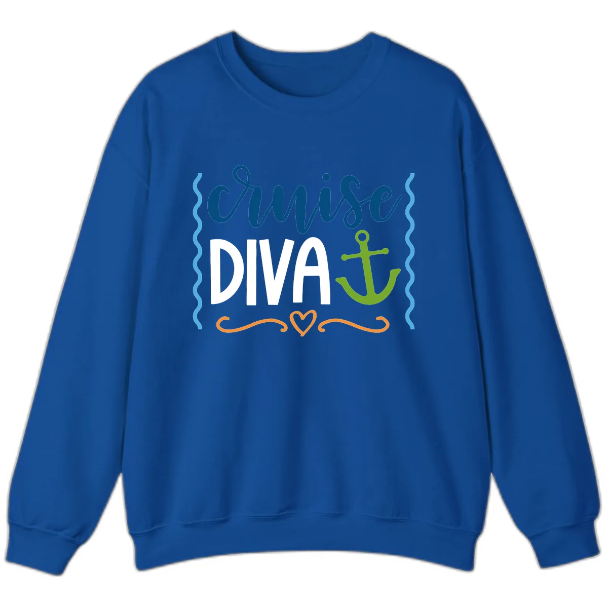 Cruise Diva Anchor Sweatshirt in Royal