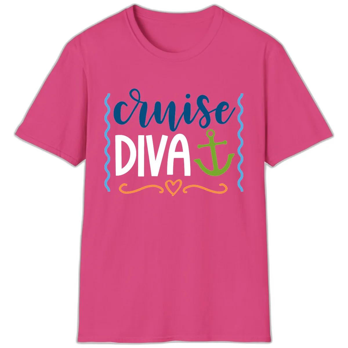 Cruise Diva Anchor T-Shirt in Heliconia
