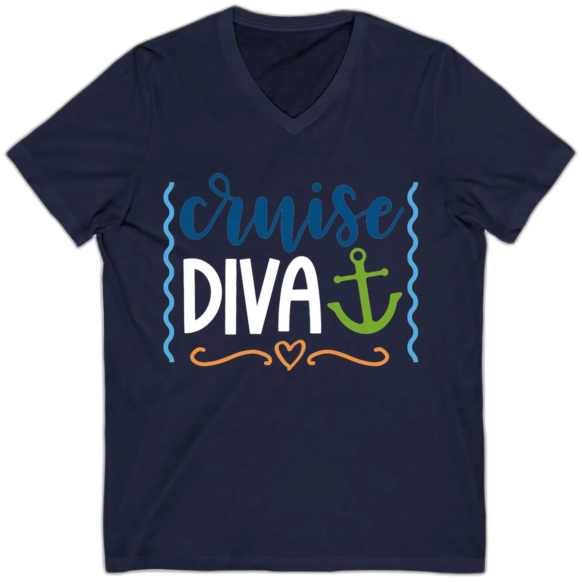 Cruise Diva Anchor V-Neck in Navy