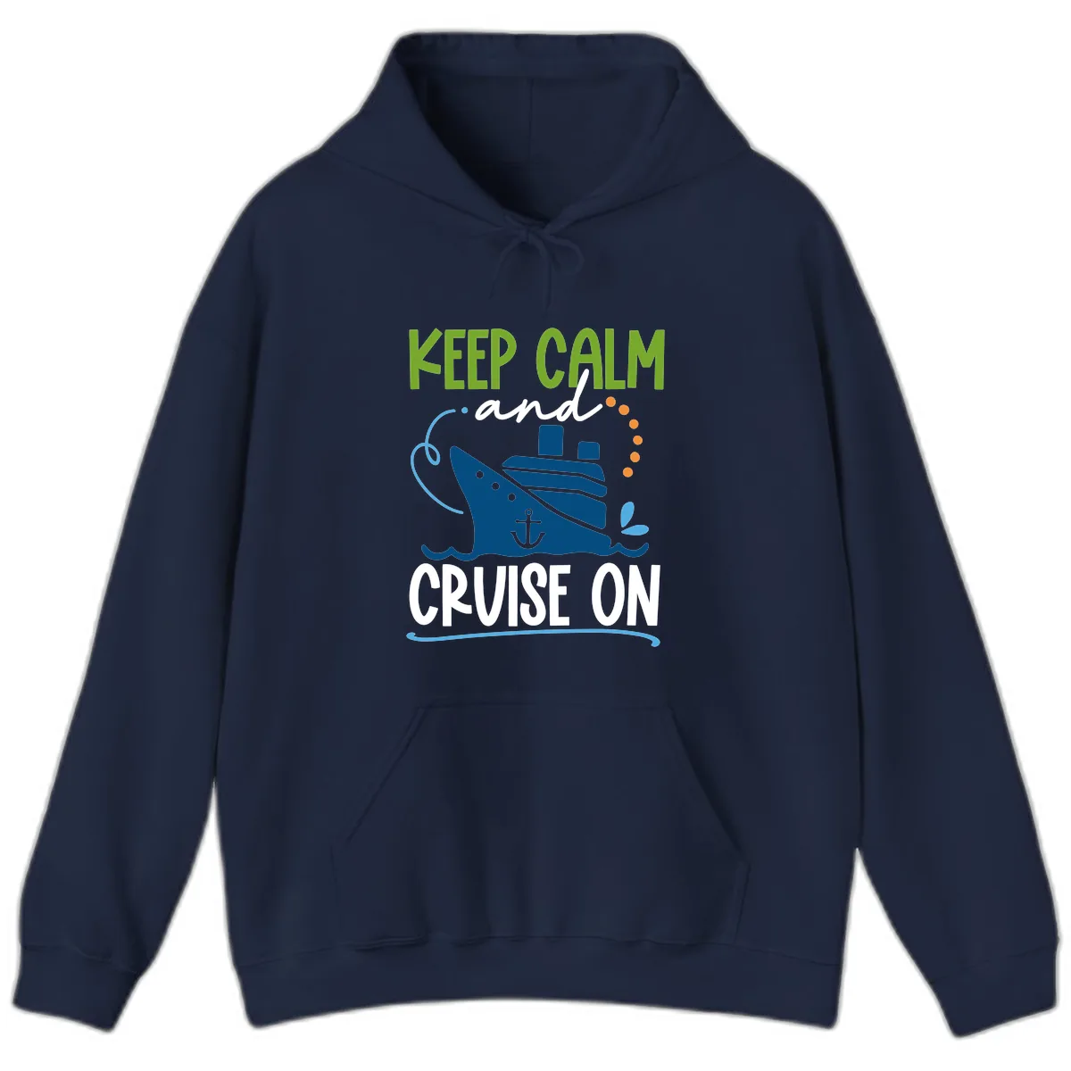 Keep Calm and Cruise On Hoodie in Navy