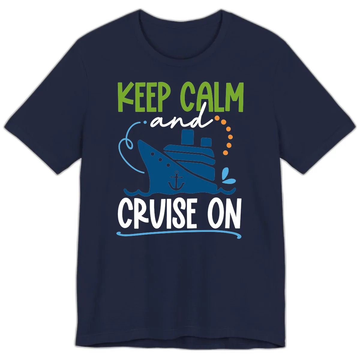 Keep Calm and Cruise On Premium T-Shirt in Navy