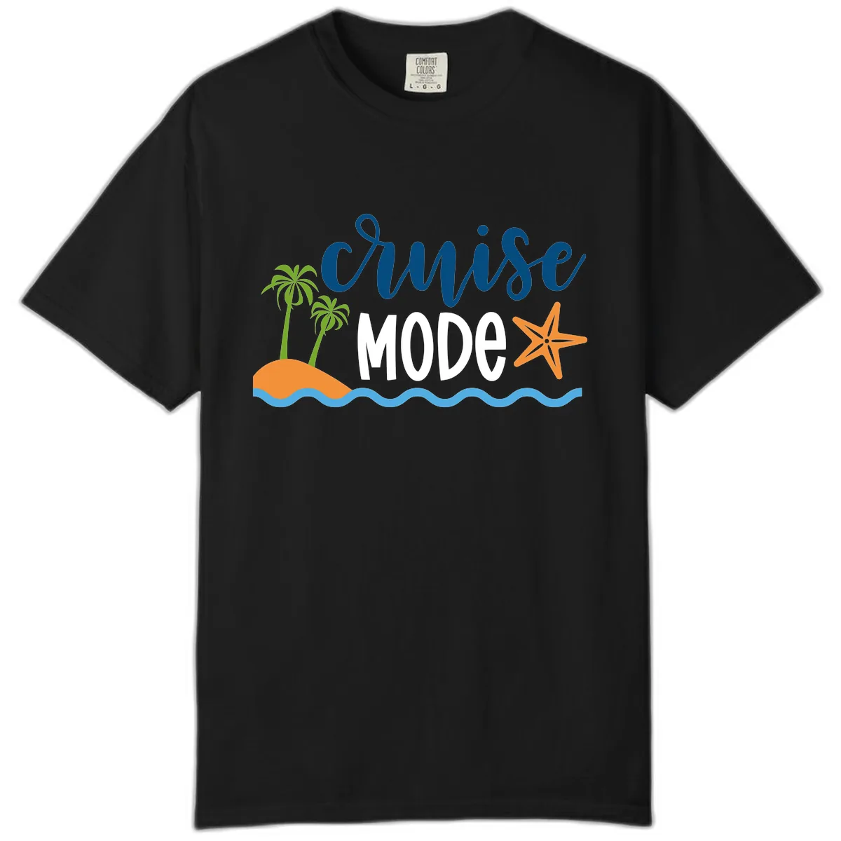 Cruise Mode Wavy Vibes Comfort Color in Black