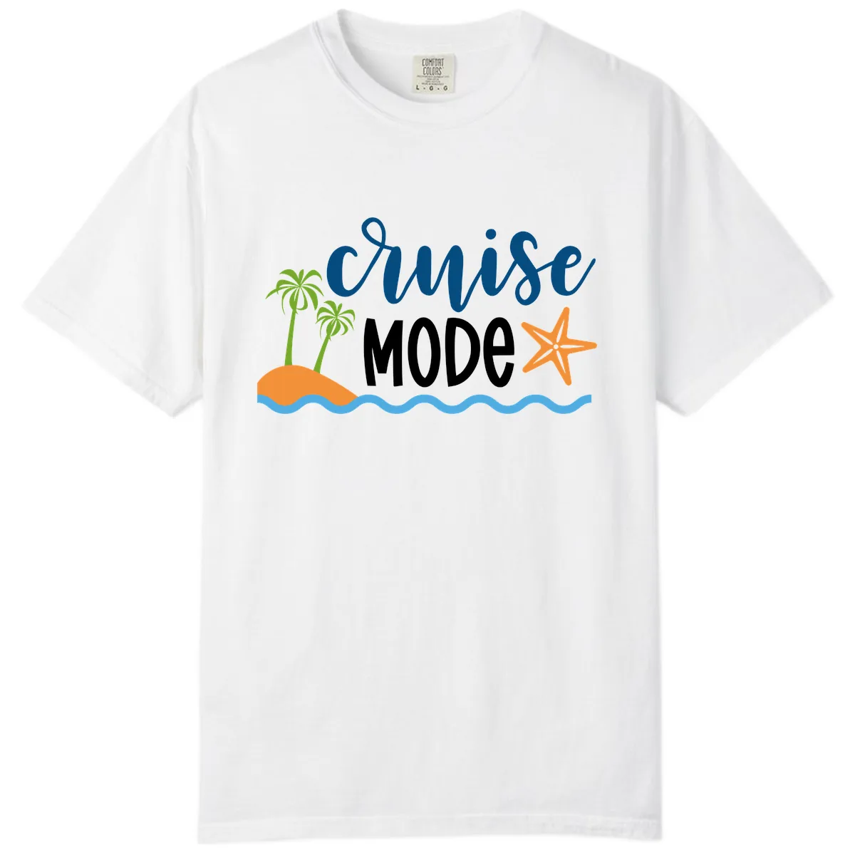 Cruise Mode Wavy Vibes Comfort Color in White