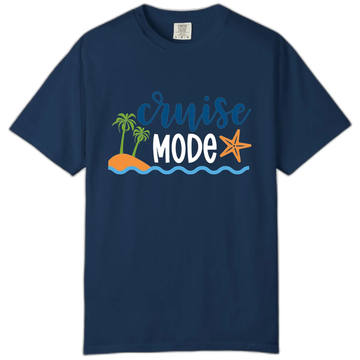 Cruise Mode Wavy Vibes Comfort Color in Navy