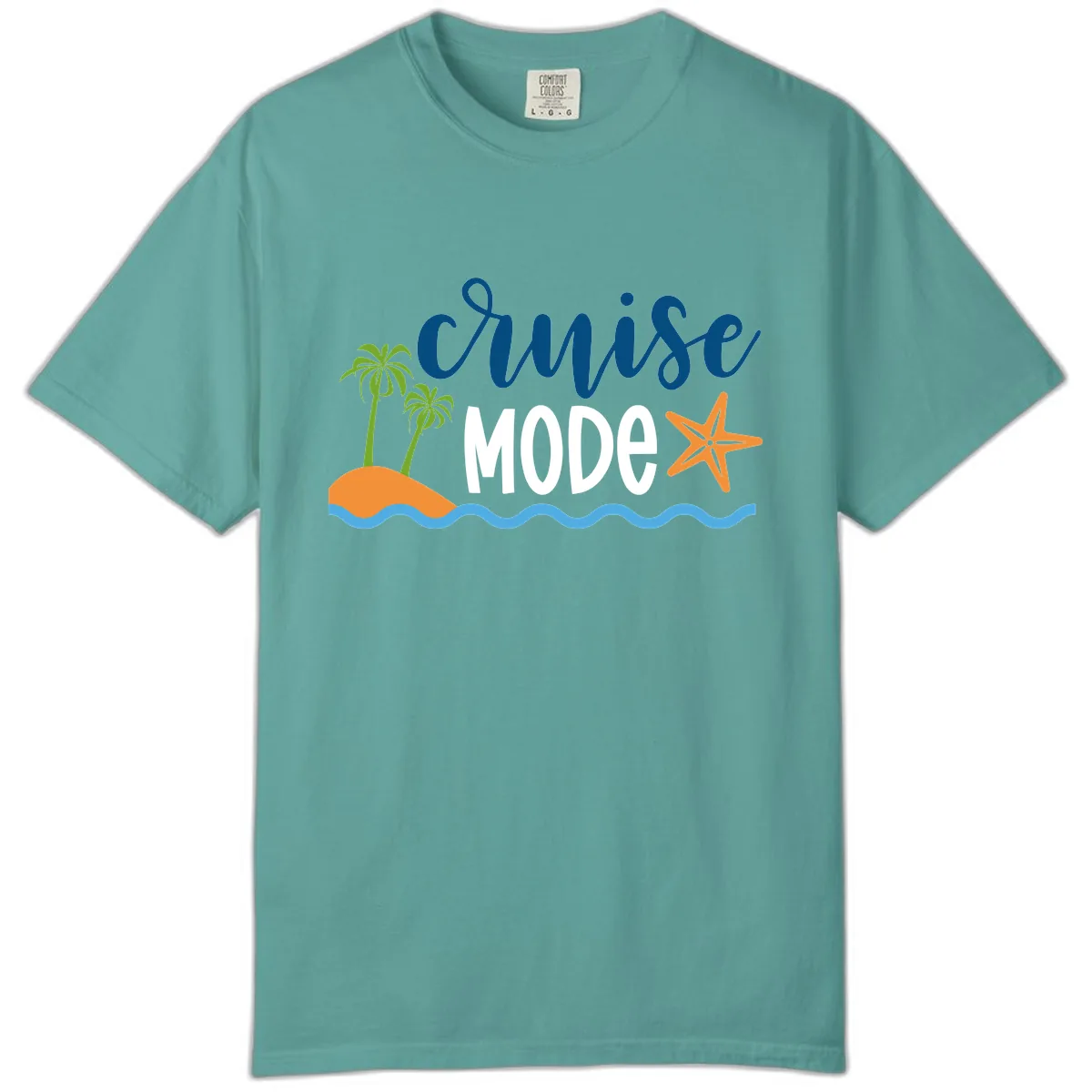 Cruise Mode Wavy Vibes Comfort Color in Seafoam