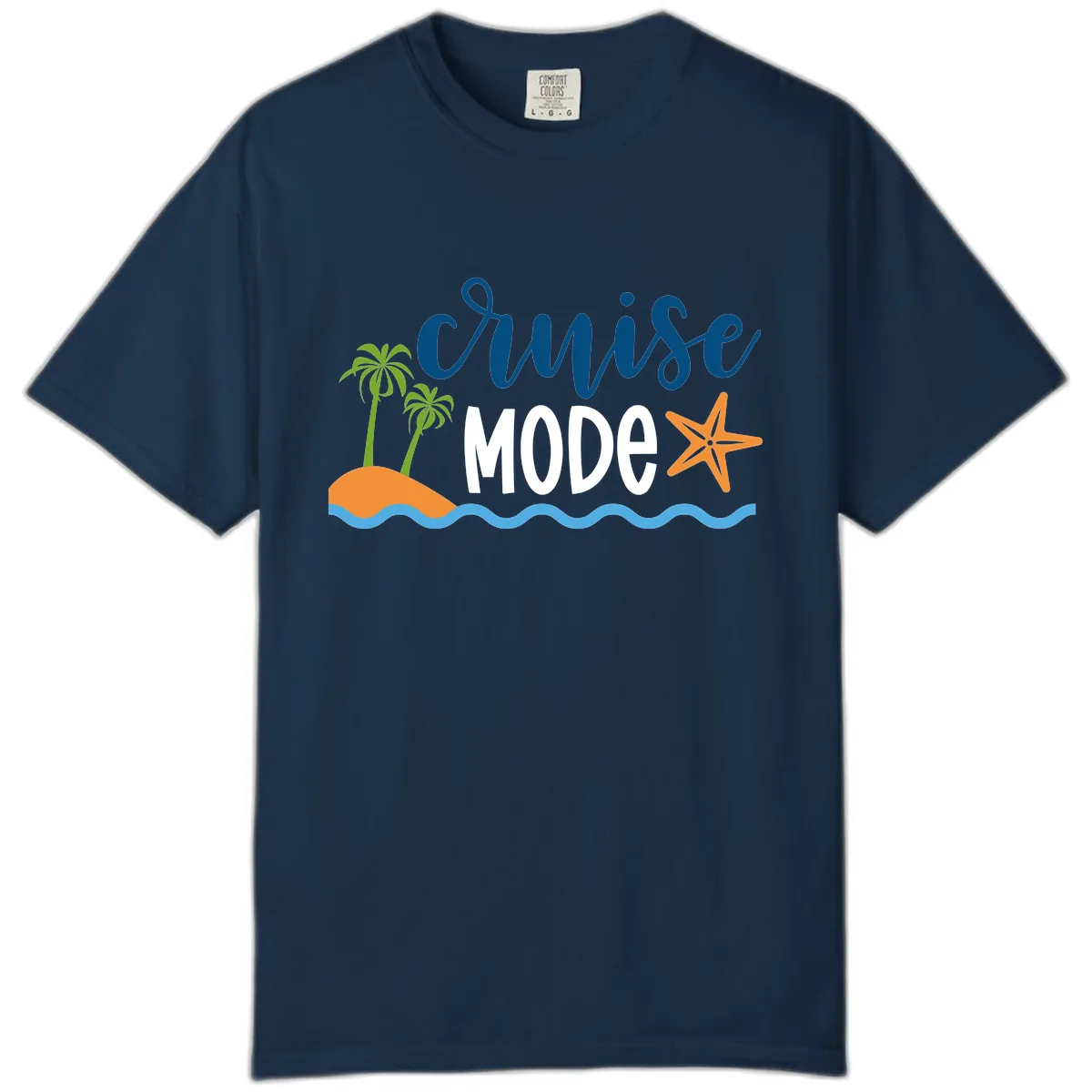 Cruise Mode Wavy Vibes Comfort Color in True Navy