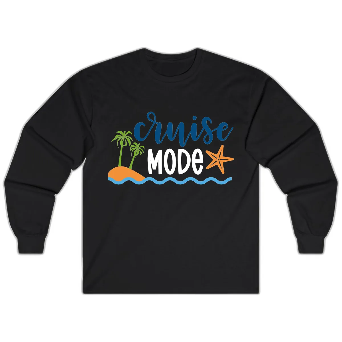 Cruise Mode Wavy Vibes Long Sleeve in Black