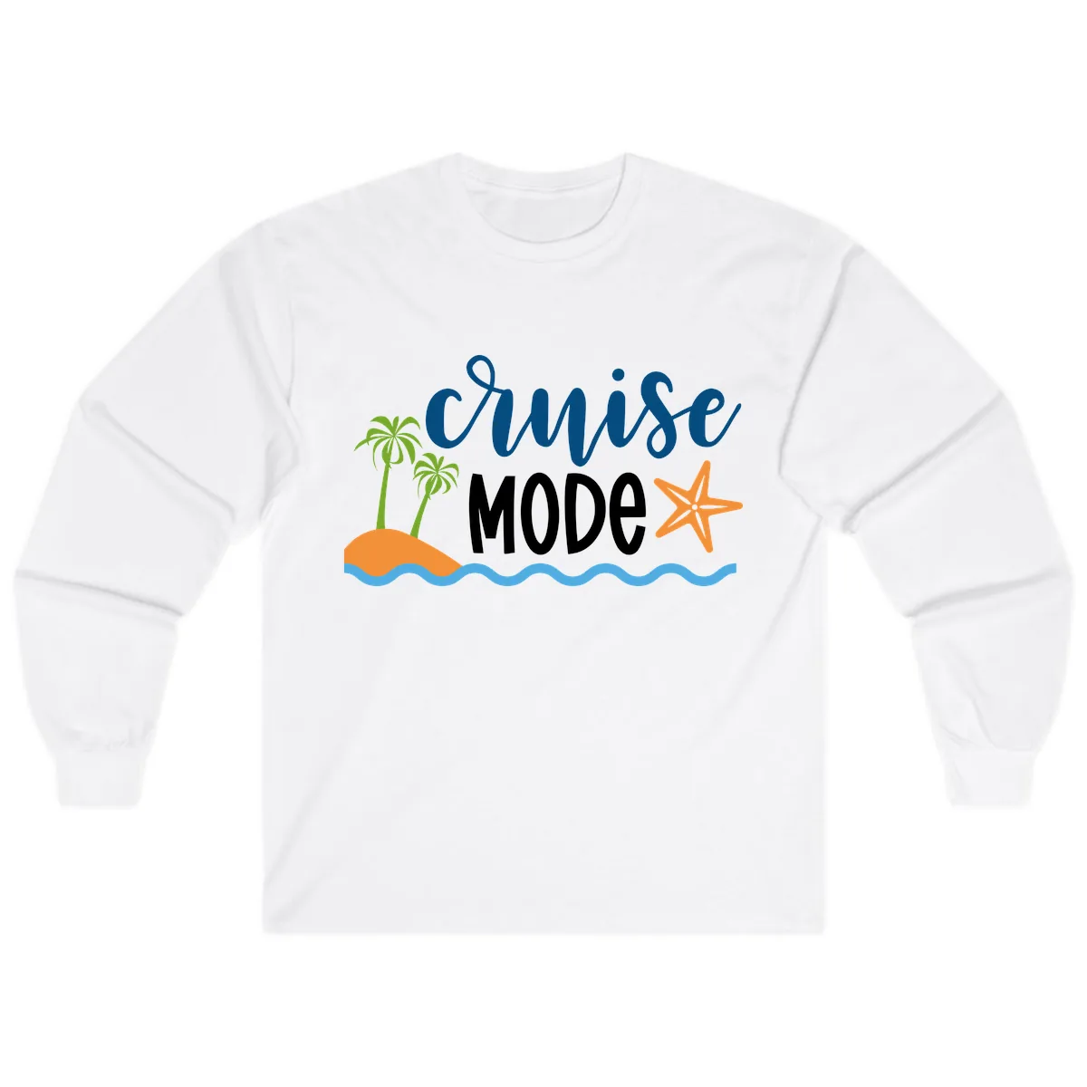 Cruise Mode Wavy Vibes Long Sleeve in White