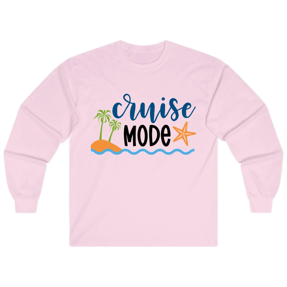 Cruise Mode Wavy Vibes Long Sleeve in Light Pink