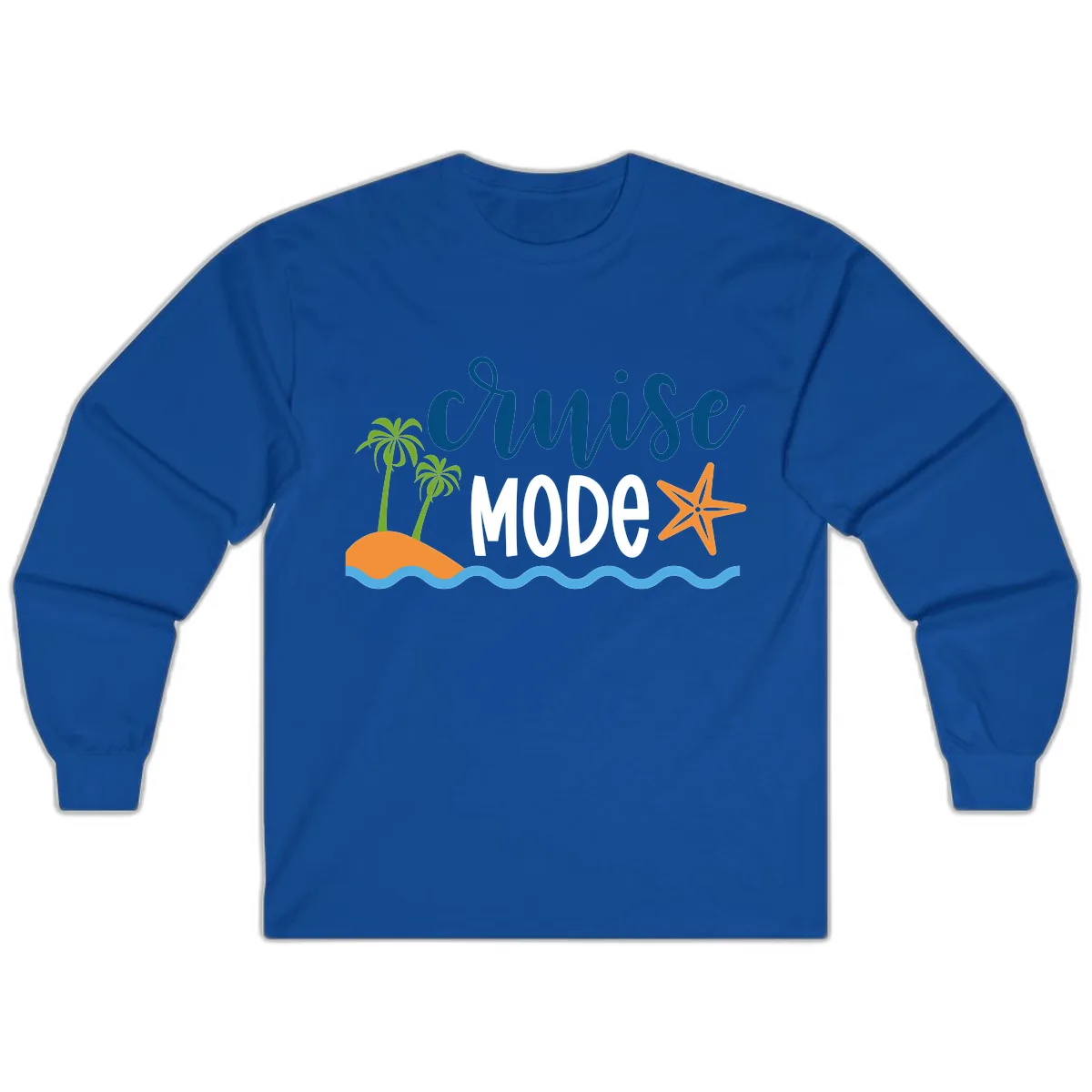 Cruise Mode Wavy Vibes Long Sleeve in Royal