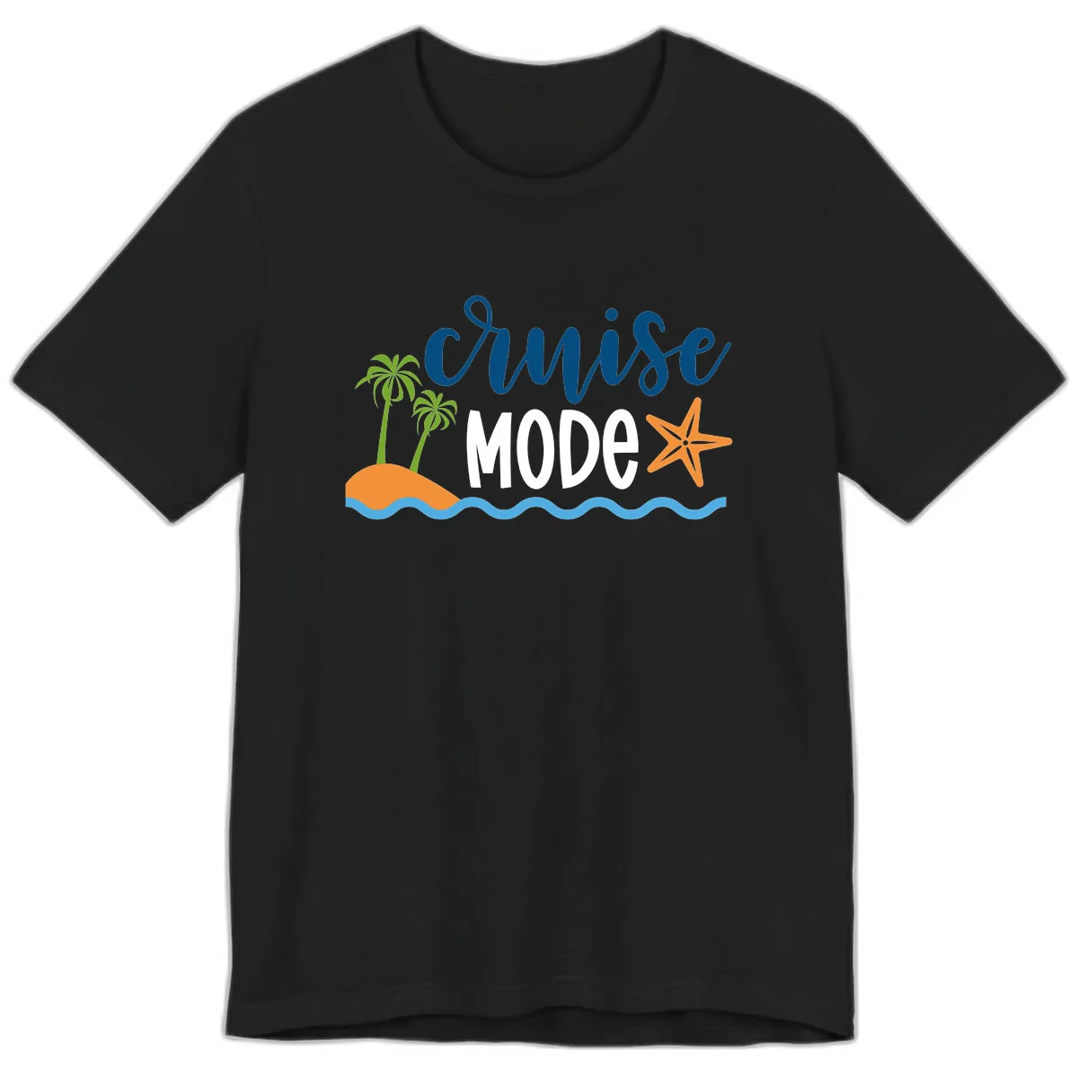 Cruise Mode Wavy Vibes Premium T-Shirt in Black