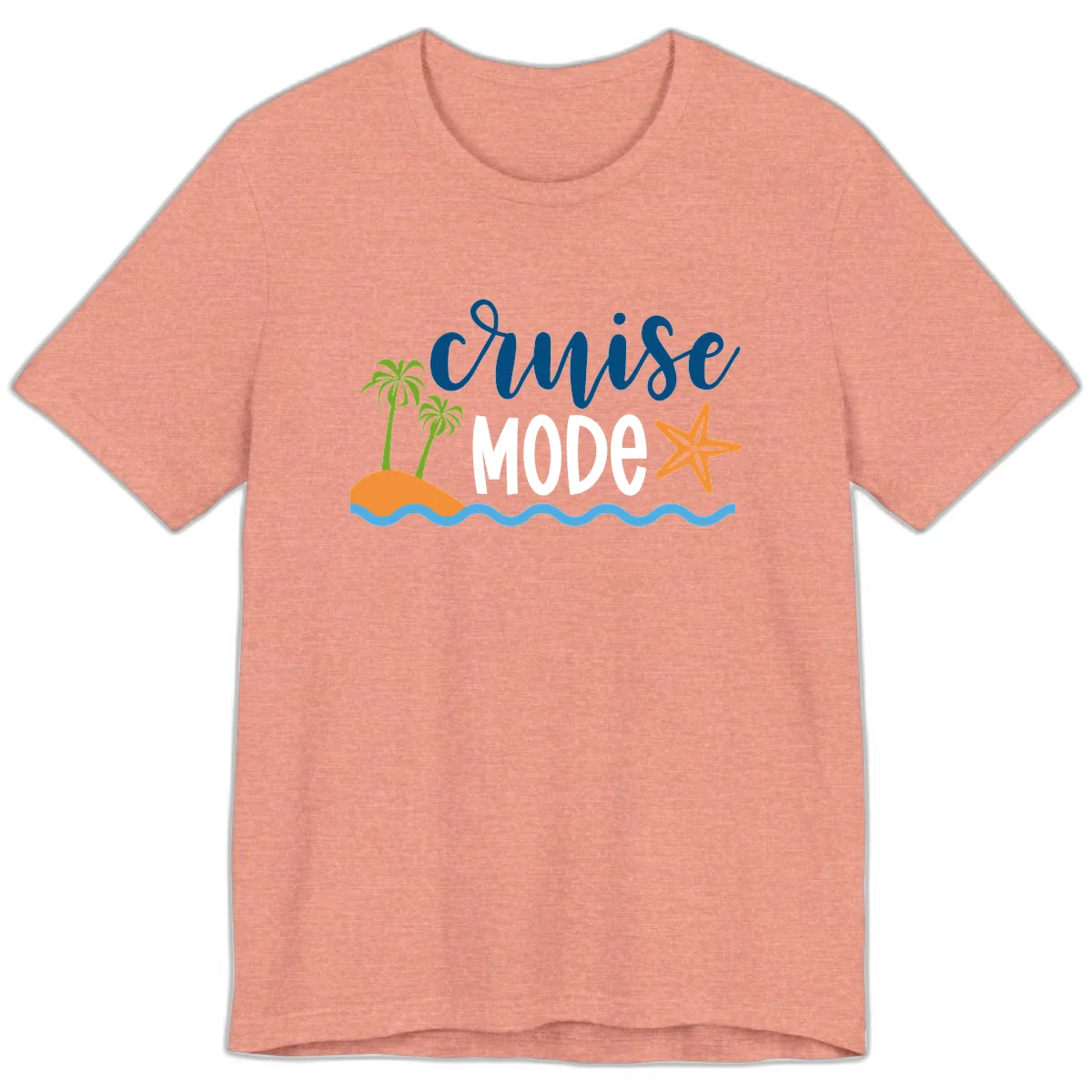 Cruise Mode Wavy Vibes Premium T-Shirt in Heather Sunset