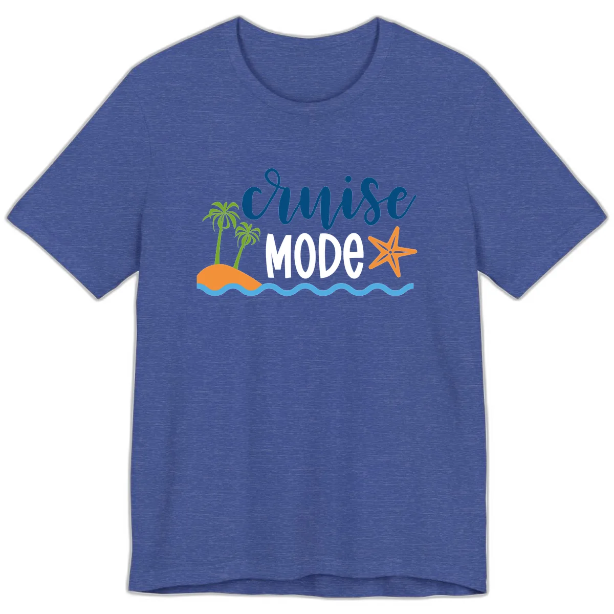 Cruise Mode Wavy Vibes Premium T-Shirt in Heather True Royal