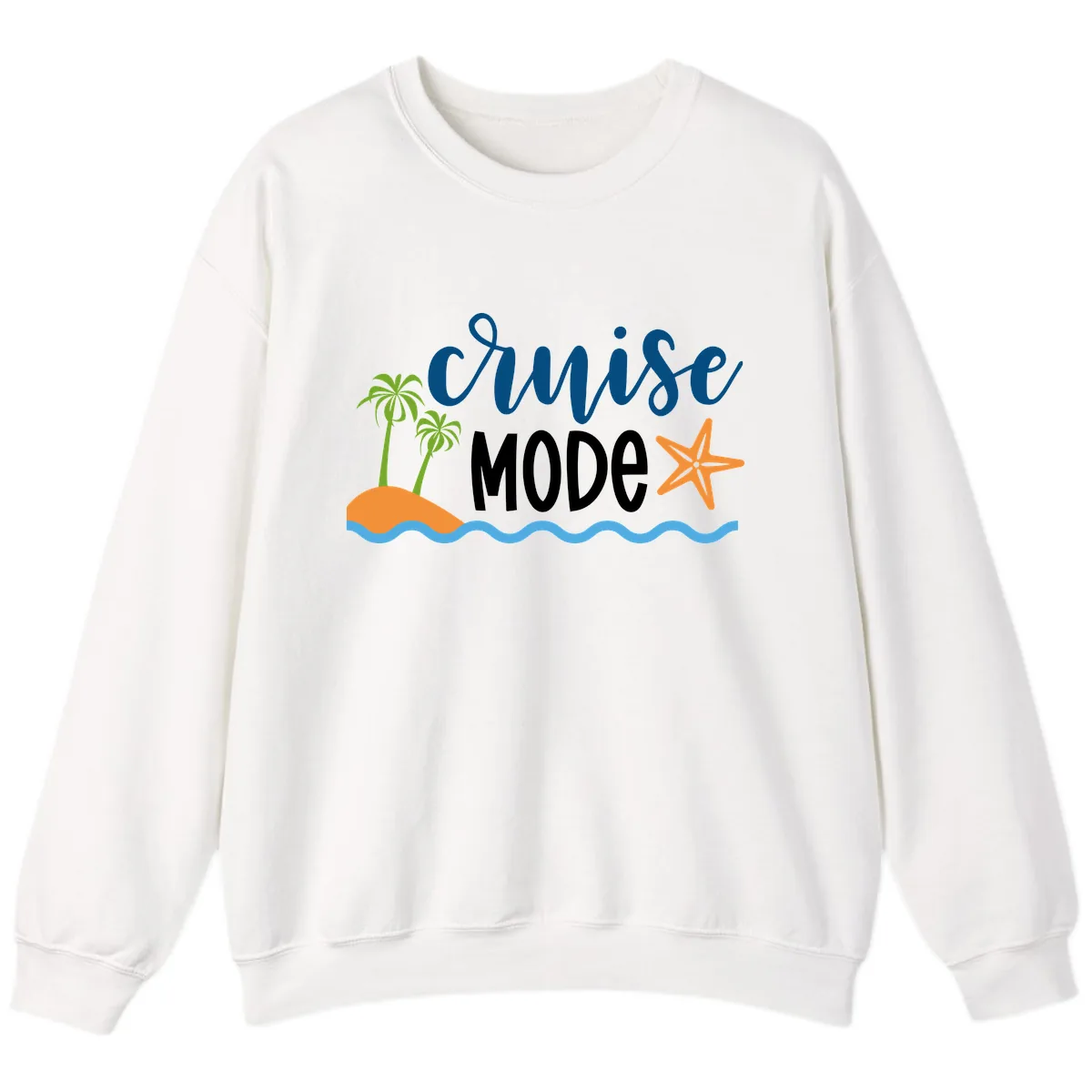 Cruise Mode Wavy Vibes Sweatshirt in White