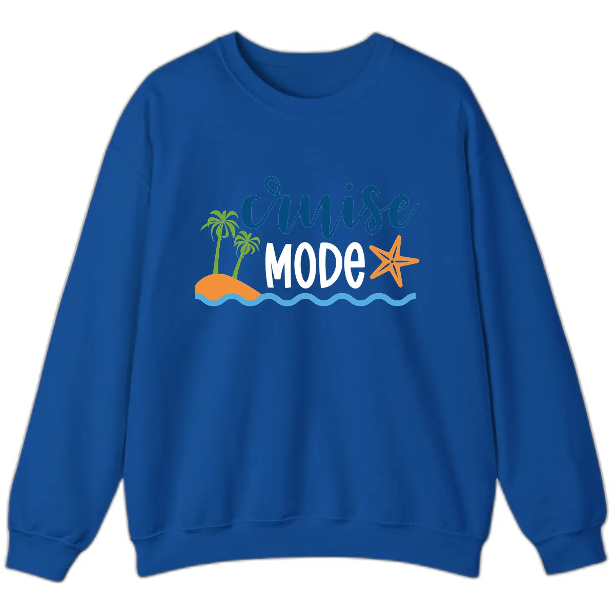 Cruise Mode Wavy Vibes Sweatshirt in Royal