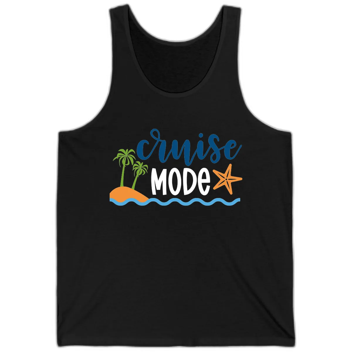 Cruise Mode Wavy Vibes Tank in Black