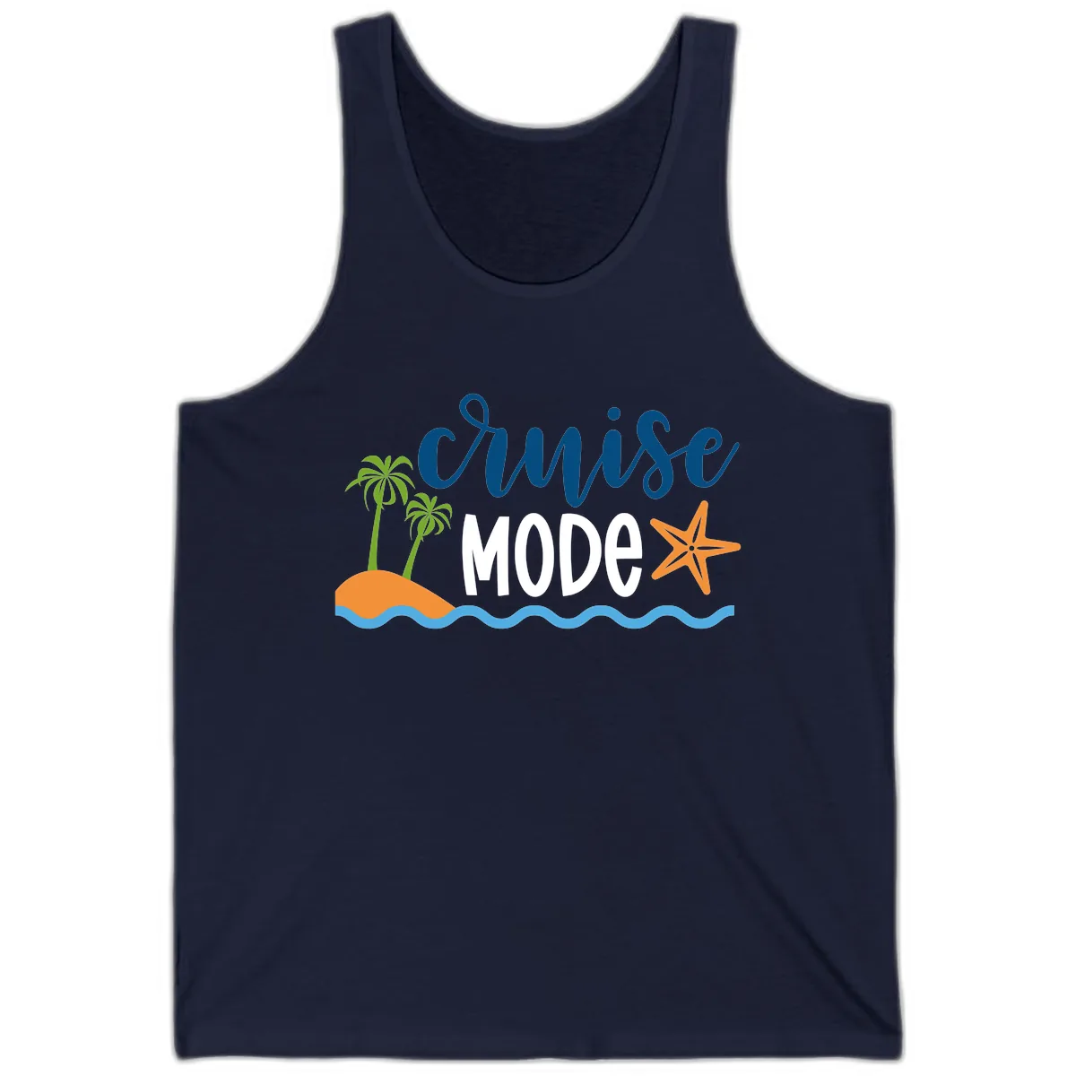 Cruise Mode Wavy Vibes Tank in Navy