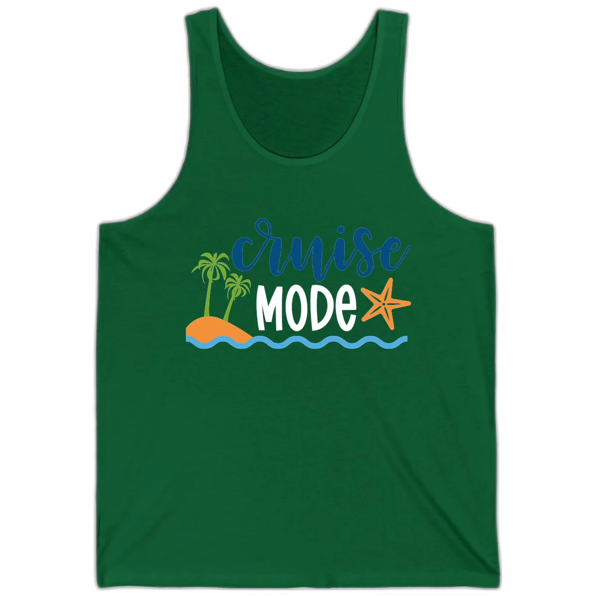 Cruise Mode Wavy Vibes Tank in Kelly