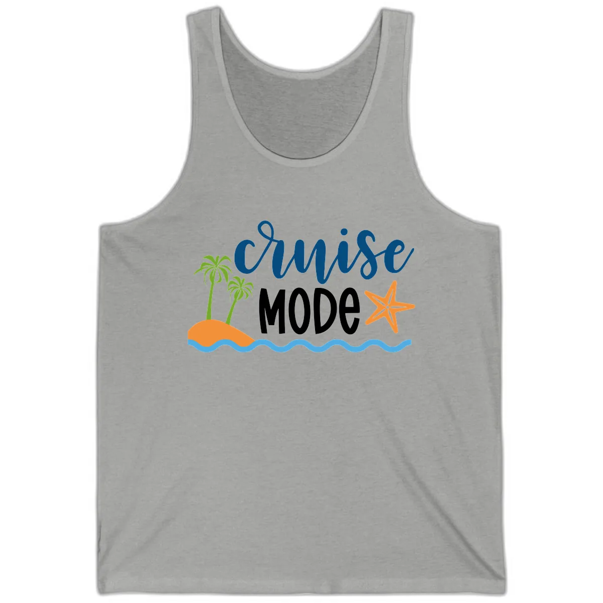 Cruise Mode Wavy Vibes Tank in Athletic Heather