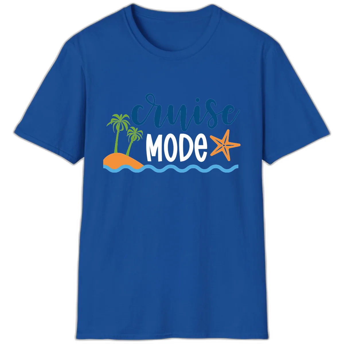 Cruise Mode Wavy Vibes T-Shirt in Royal
