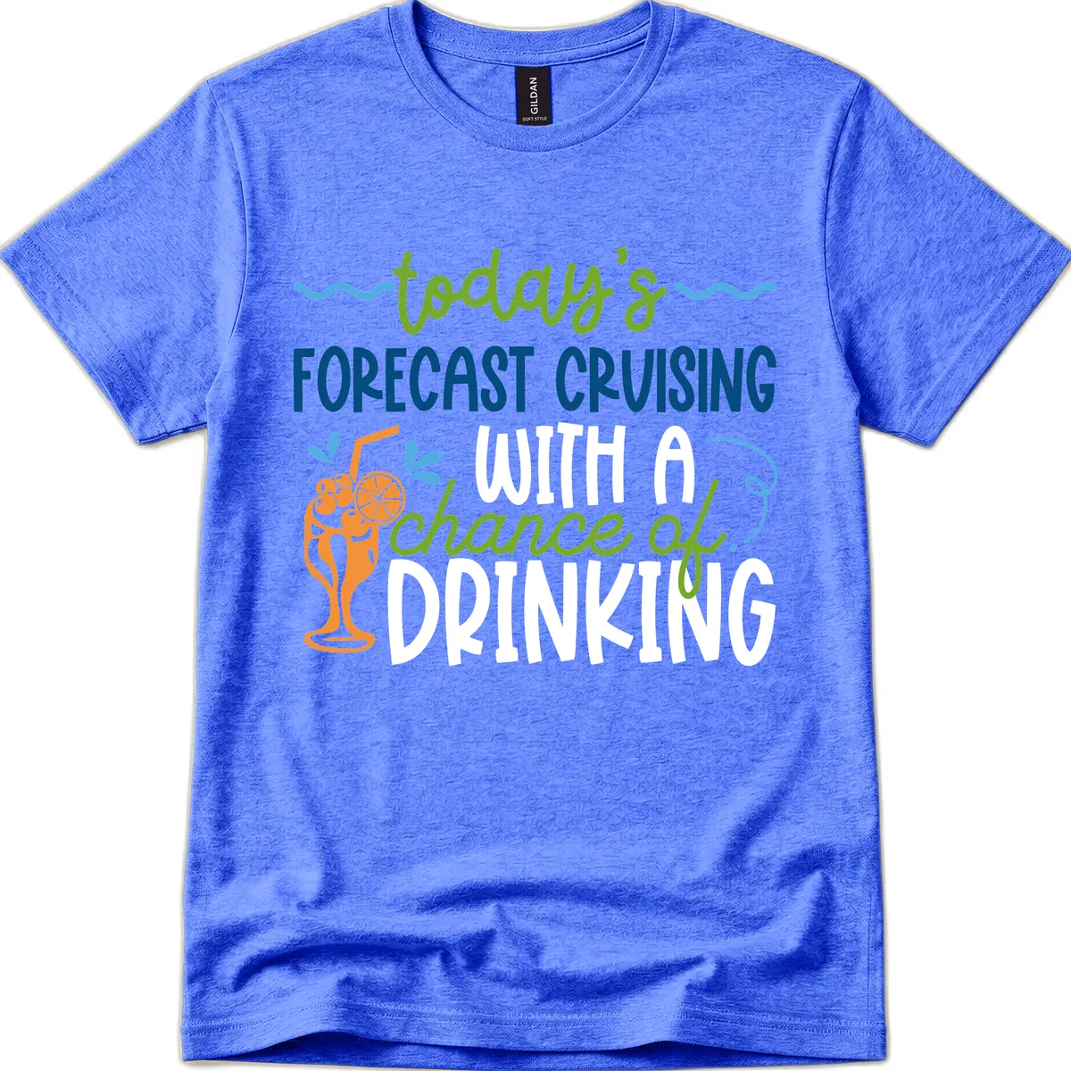 Today's Forecast Cruising With A Chance Of Drinking T-Shirt in Heather Royal