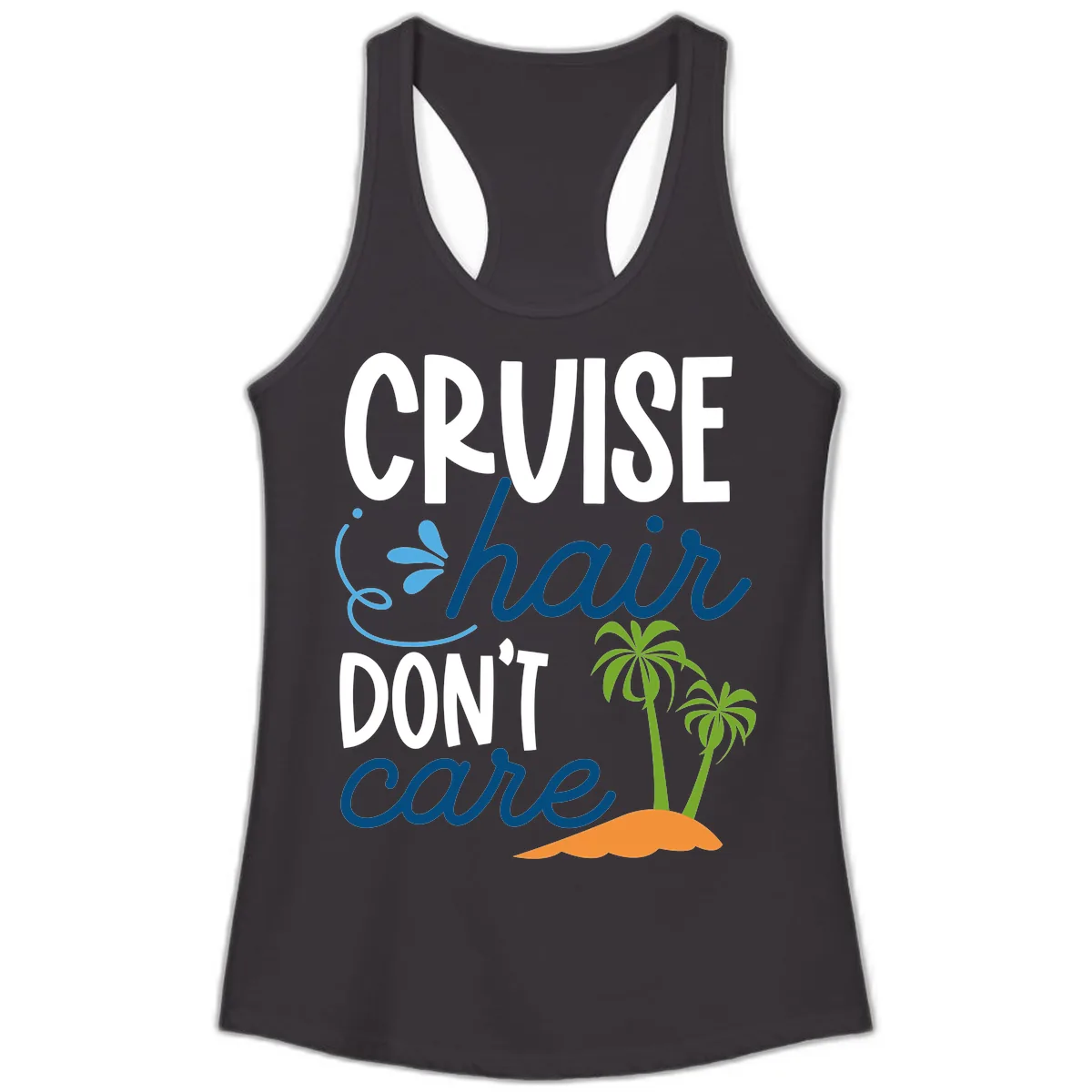 Cruise Hair Don't Care Ladies Tank in Black
