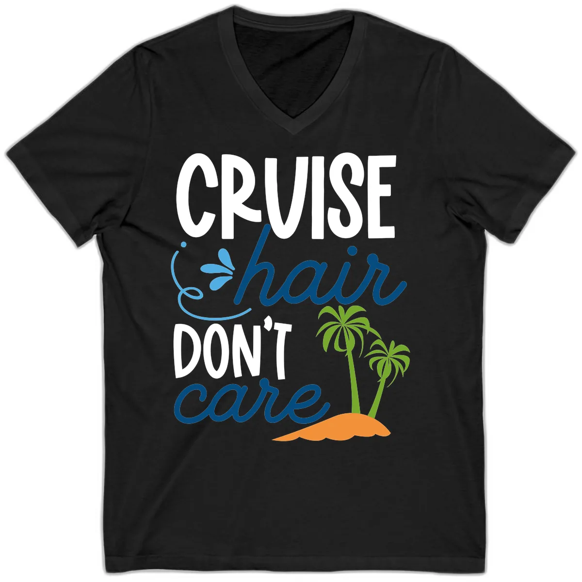Cruise Hair Don't Care V-Neck in Black