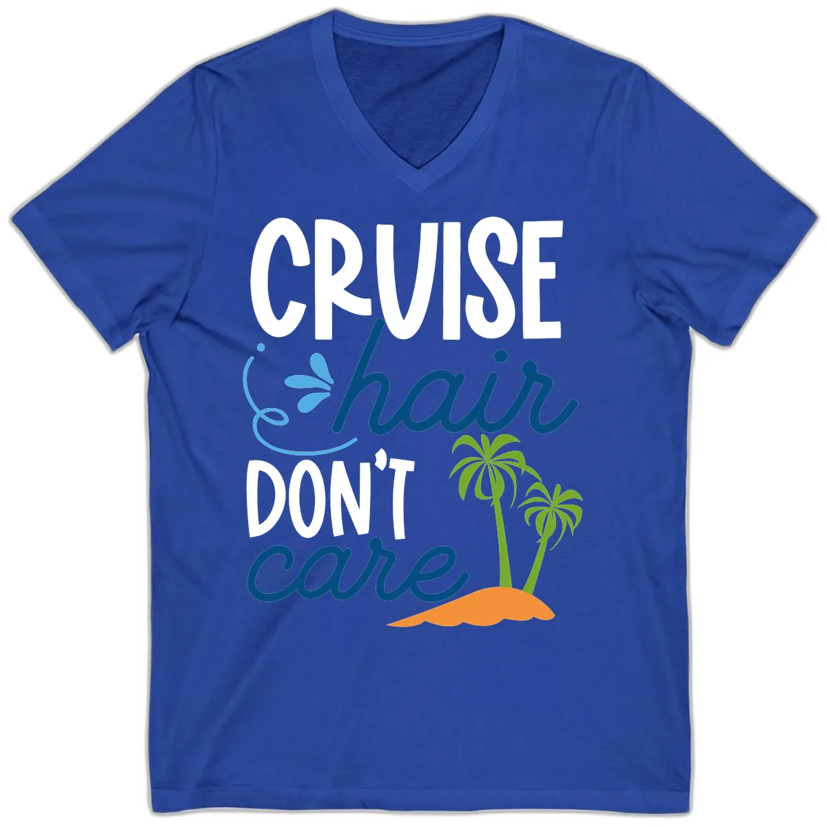 Cruise Hair Don't Care V-Neck in True Royal