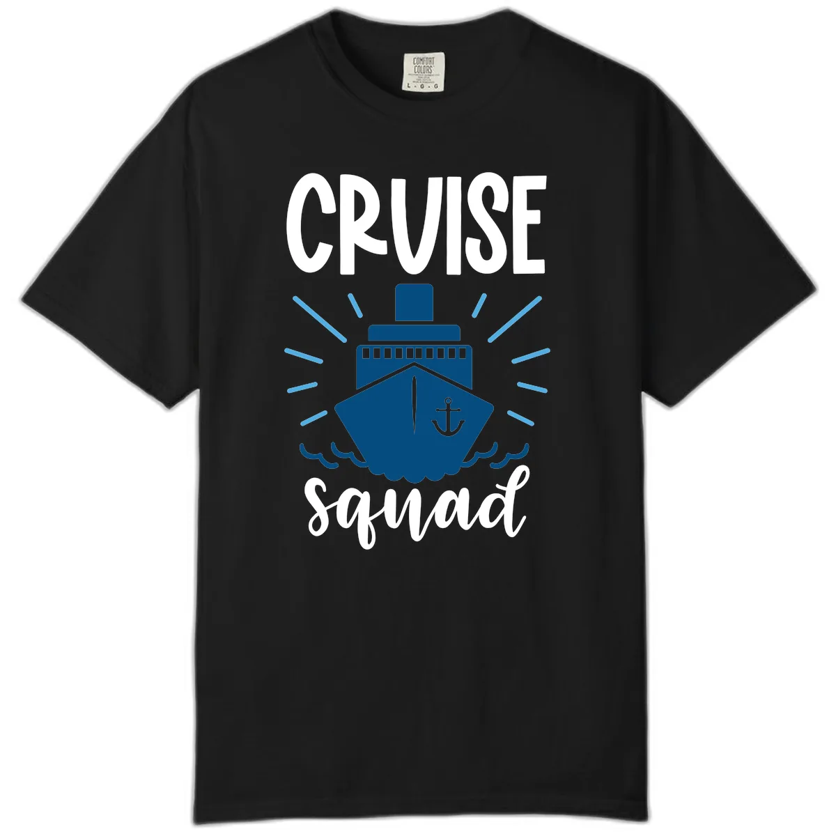 Cruise Squad Ship Anchor Design Comfort Color in Black