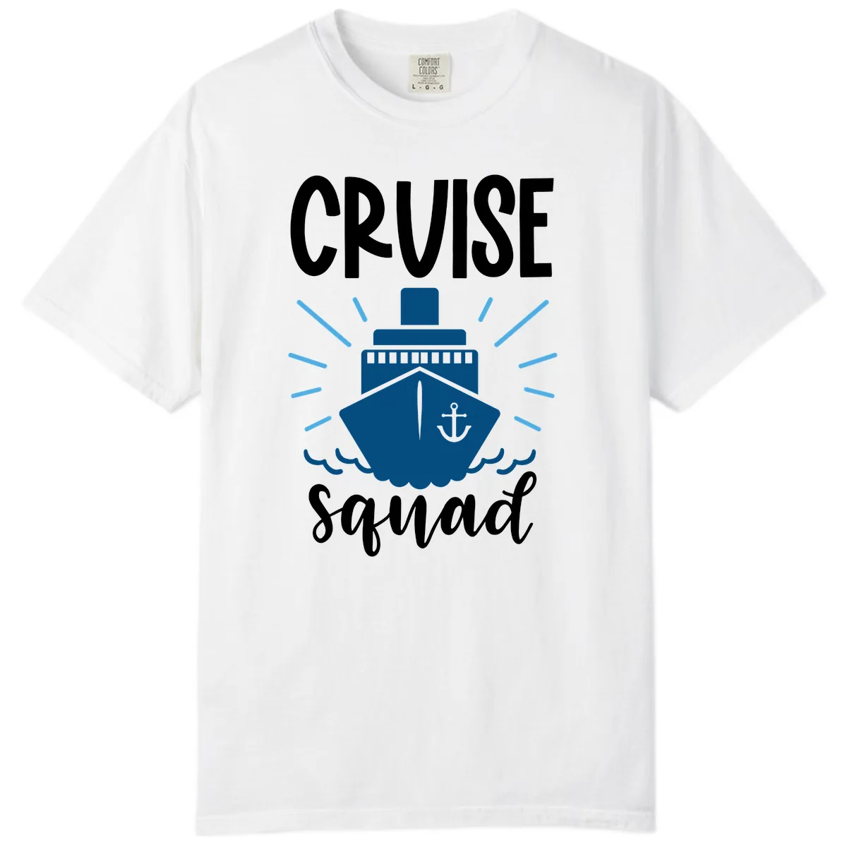 Cruise Squad Ship Anchor Design Comfort Color in White
