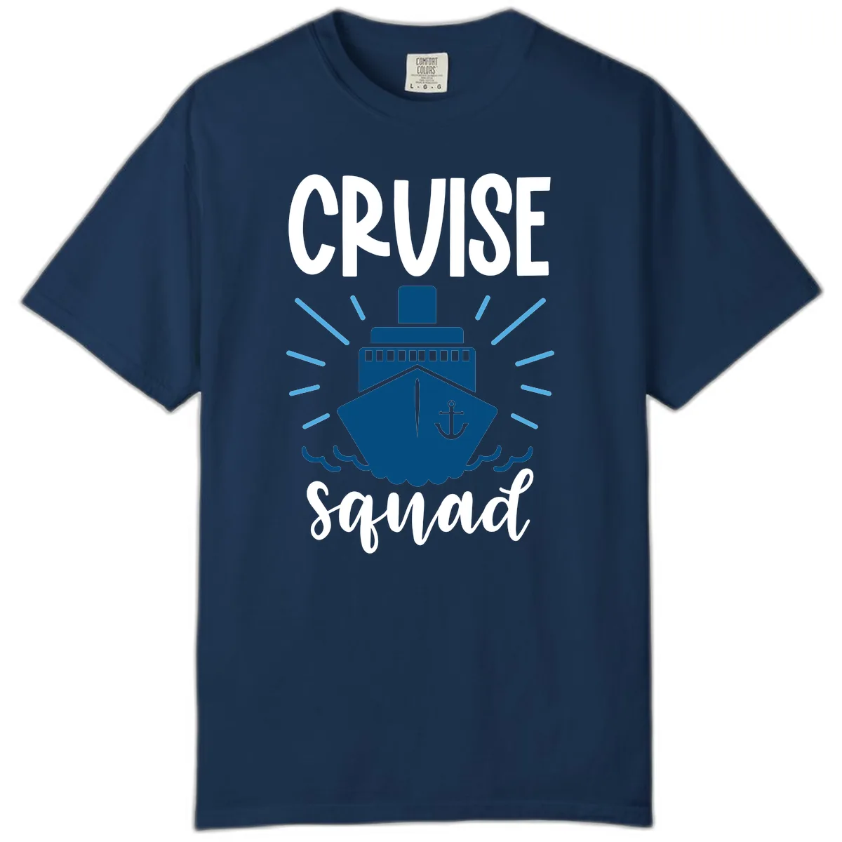 Cruise Squad Ship Anchor Design Comfort Color in Navy