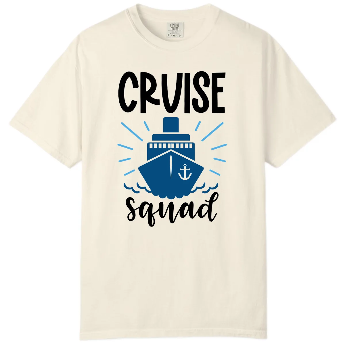Cruise Squad Ship Anchor Design Comfort Color in Ivory
