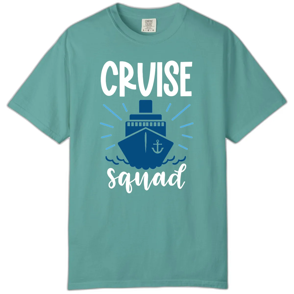 Cruise Squad Ship Anchor Design Comfort Color in Seafoam