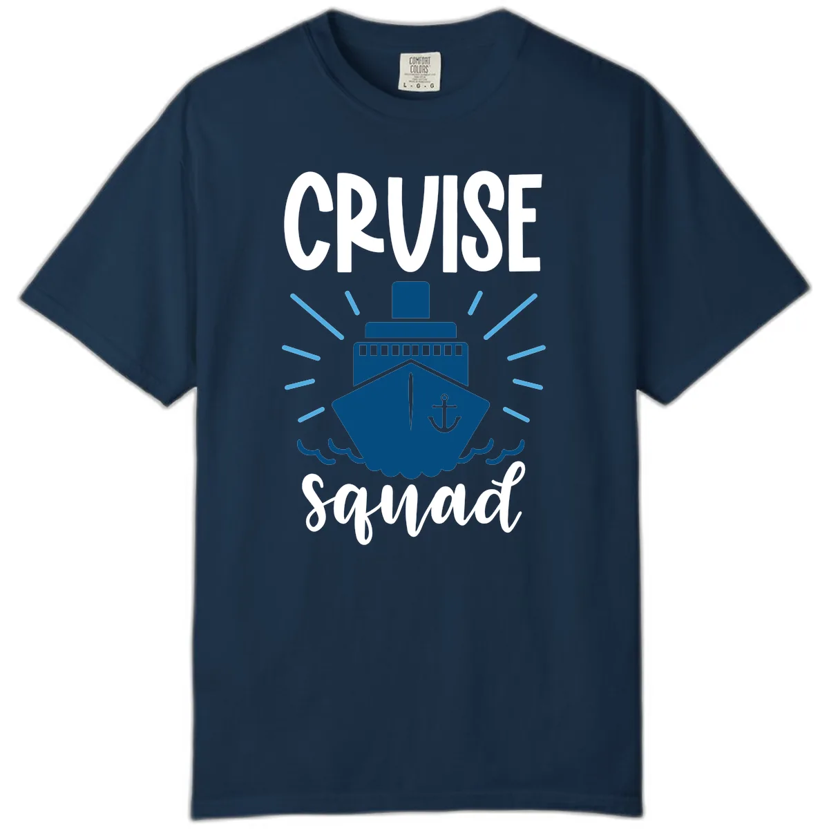Cruise Squad Ship Anchor Design Comfort Color in True Navy