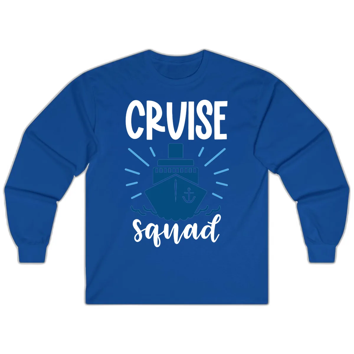 Cruise Squad Ship Anchor Design Long Sleeve in Royal