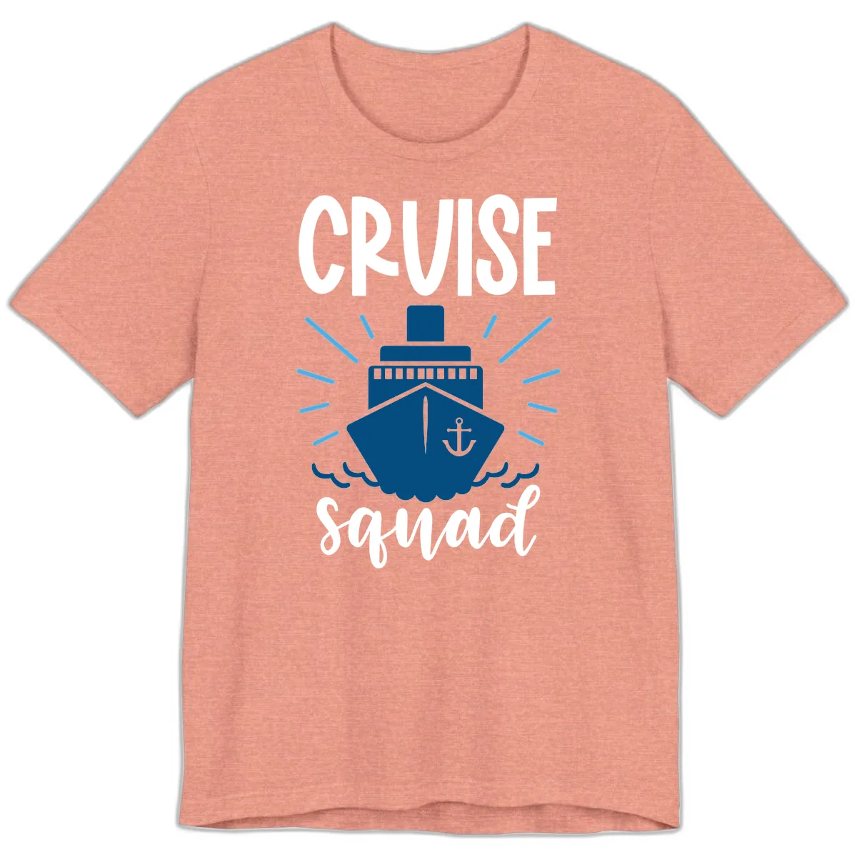 Cruise Squad Ship Anchor Design Premium T-Shirt in Heather Sunset