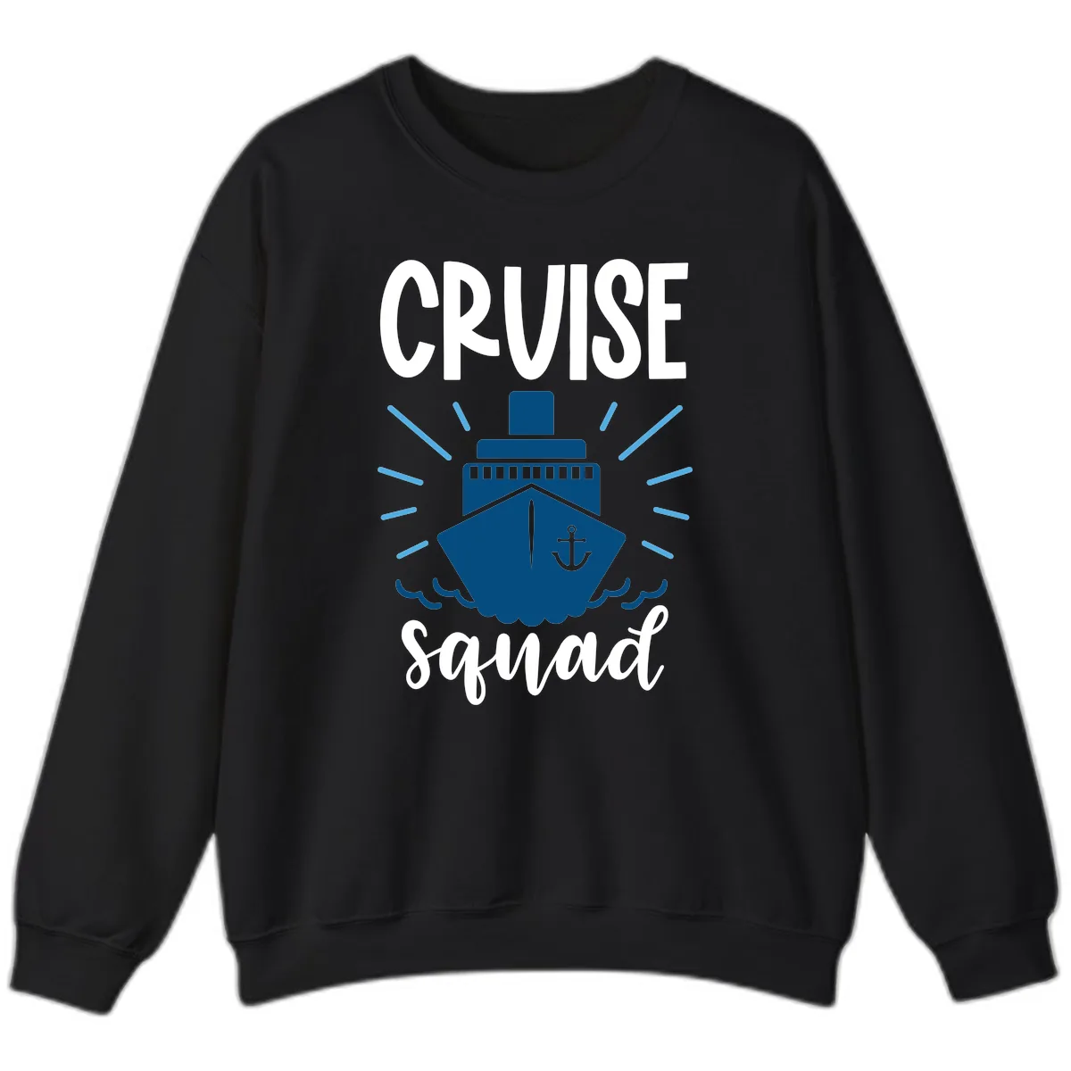 Cruise Squad Ship Anchor Design Sweatshirt in Black